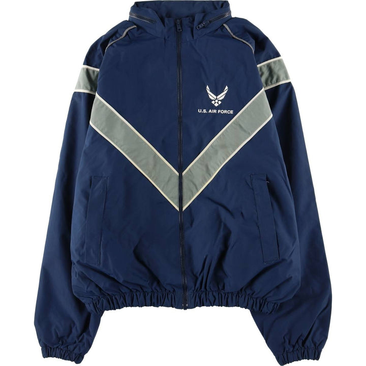 2000'S US Military SKILCRAFT PTU Training Jacket, Nylon, Made in USA, Medium Nylon navy blue type Vintage Second Hand