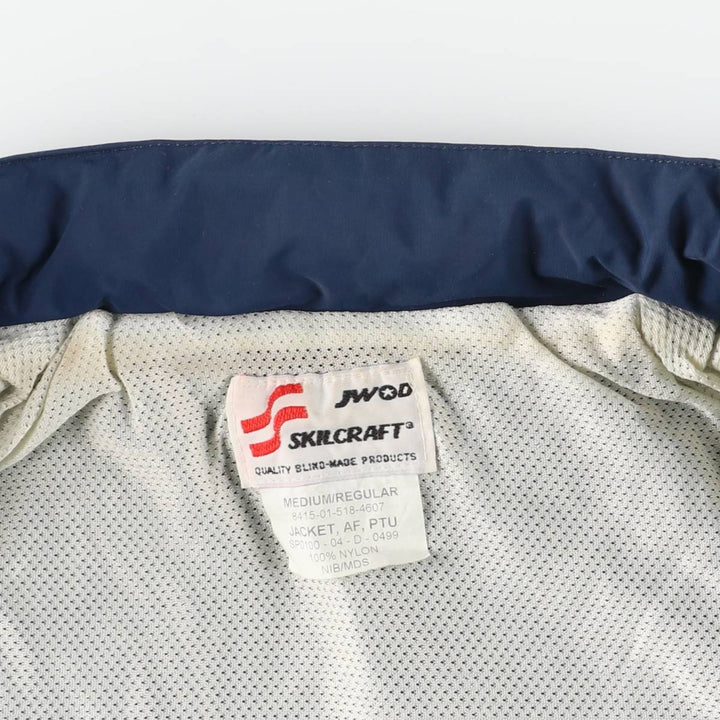 2000'S US Military SKILCRAFT PTU Training Jacket, Nylon, Made in USA, Medium Nylon navy blue type Vintage Second Hand