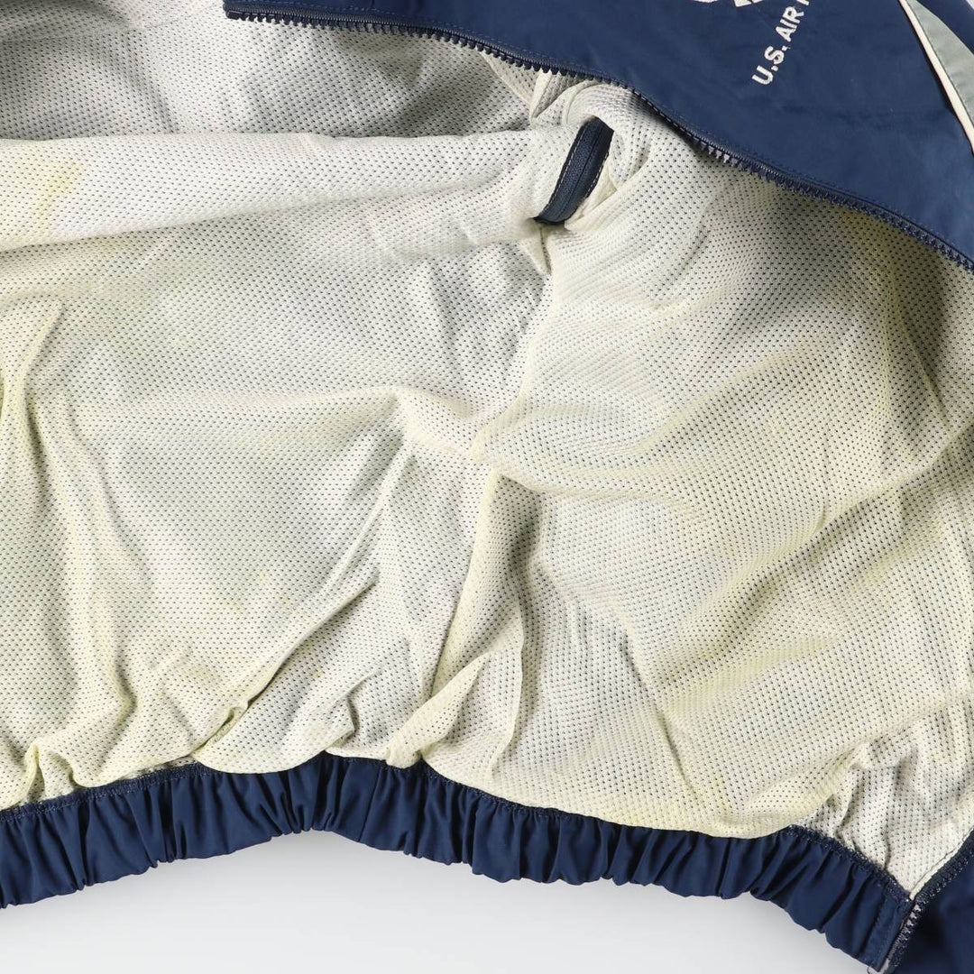 2000'S US Military SKILCRAFT PTU Training Jacket, Nylon, Made in USA, Medium Nylon navy blue type Vintage Second Hand