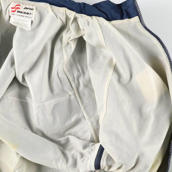 2000'S US Military SKILCRAFT PTU Training Jacket, Nylon, Made in USA, Medium Nylon navy blue type Vintage Second Hand