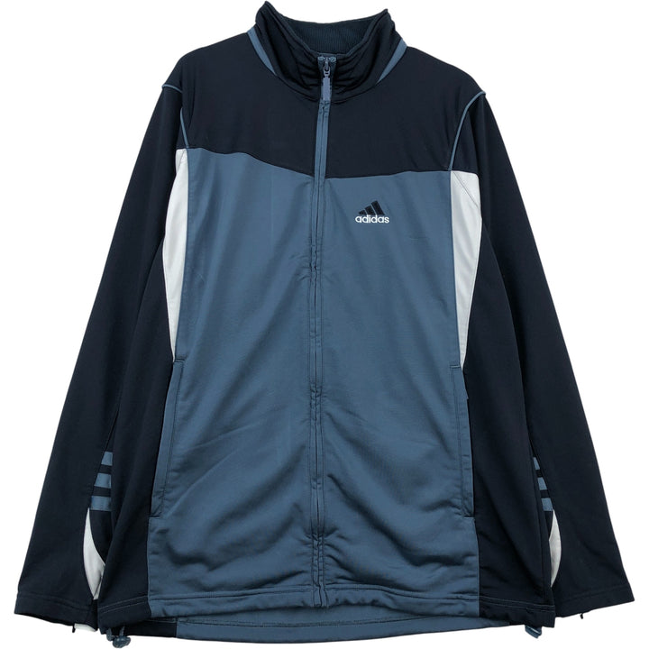 00'S adidas jersey track jacket, men's size M polyester navy blue type Vintage Second Hand