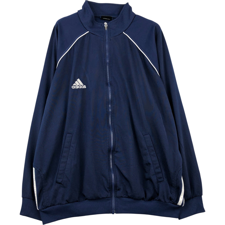 00'S adidas jersey track jacket, men's size L polyester navy blue type Vintage Second Hand
