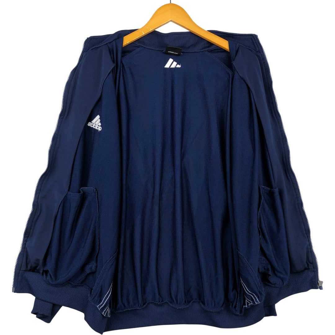 00'S adidas jersey track jacket, men's size L polyester navy blue type Vintage Second Hand