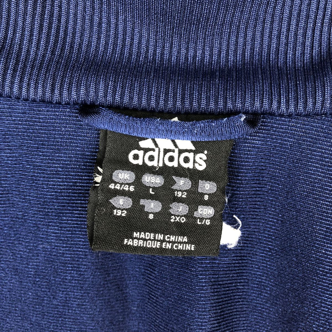 00'S adidas jersey track jacket, men's size L polyester navy blue type Vintage Second Hand