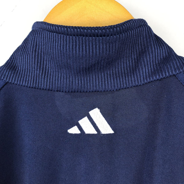 00'S adidas jersey track jacket, men's size L polyester navy blue type Vintage Second Hand