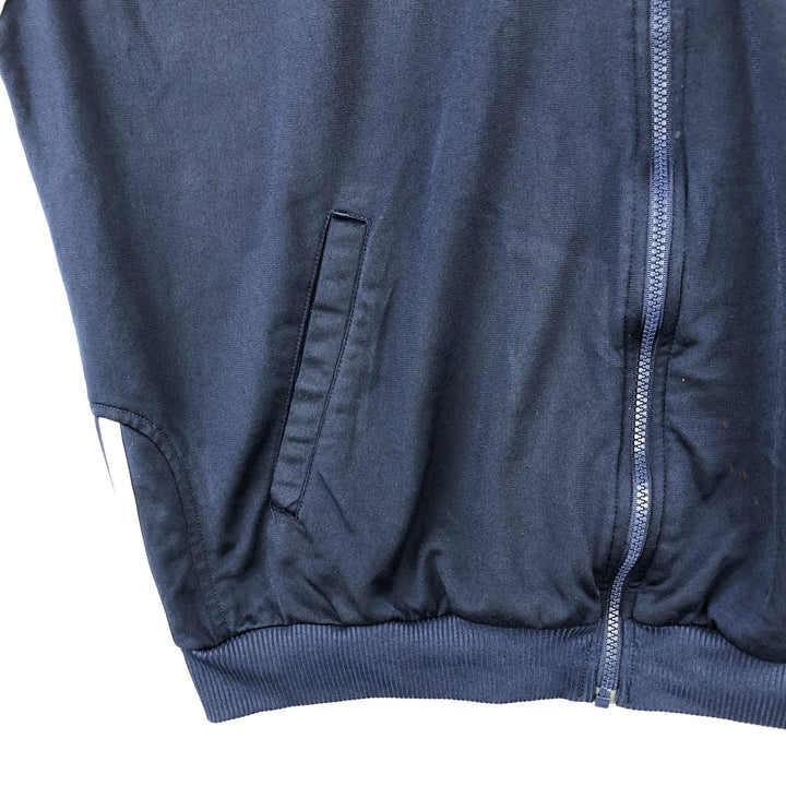 00'S adidas jersey track jacket, men's size L polyester navy blue type Vintage Second Hand