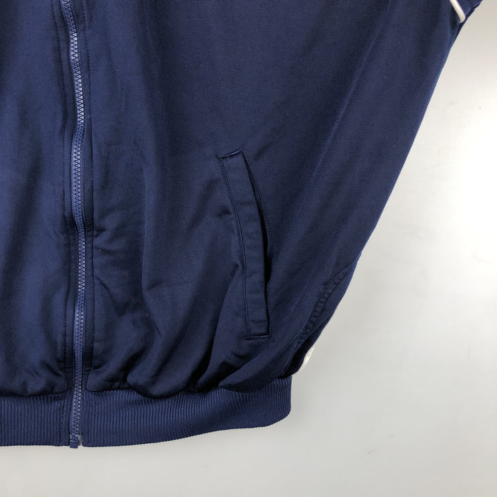 00'S adidas jersey track jacket, men's size L polyester navy blue type Vintage Second Hand