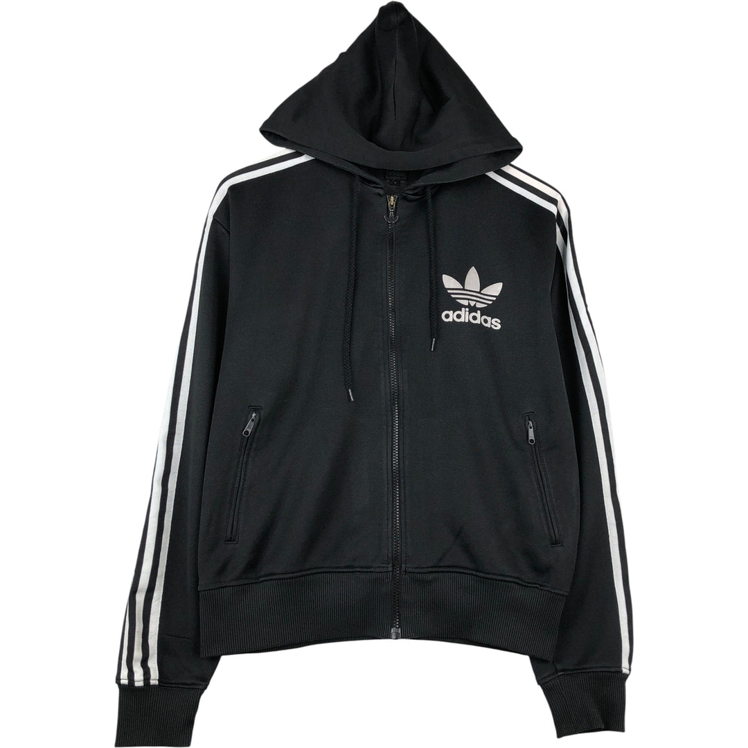 2000'S adidas Originals Jersey Hoodie Track Jacket, Men's Size Medium polyester black type Vintage Second Hand