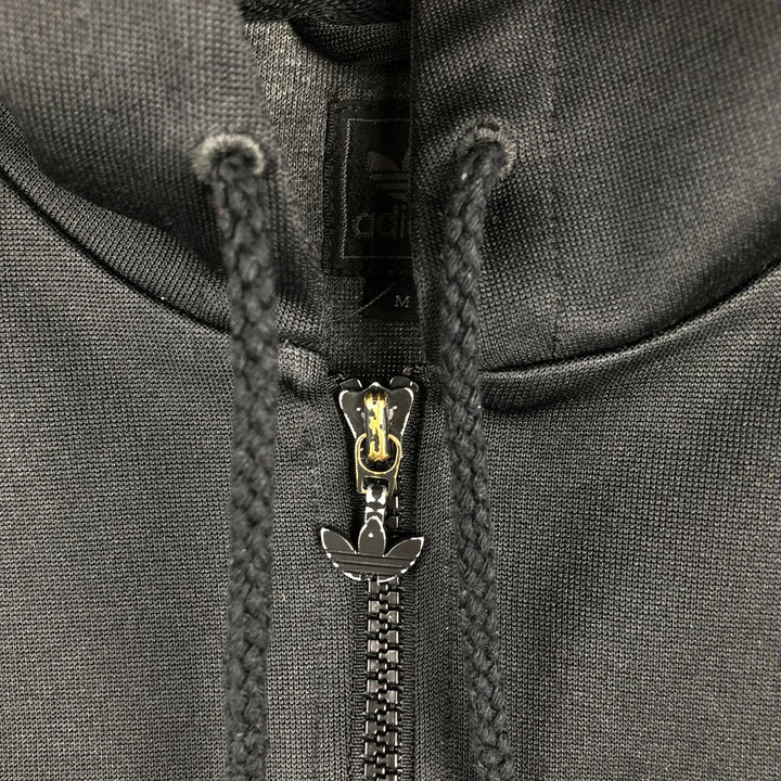 2000'S adidas Originals Jersey Hoodie Track Jacket, Men's Size Medium polyester black type Vintage Second Hand