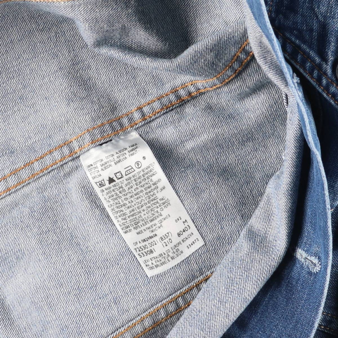 Levi's 72530-0021 Euro Model Denim Jacket, Men's Size Medium cotton blue type Vintage Second Hand