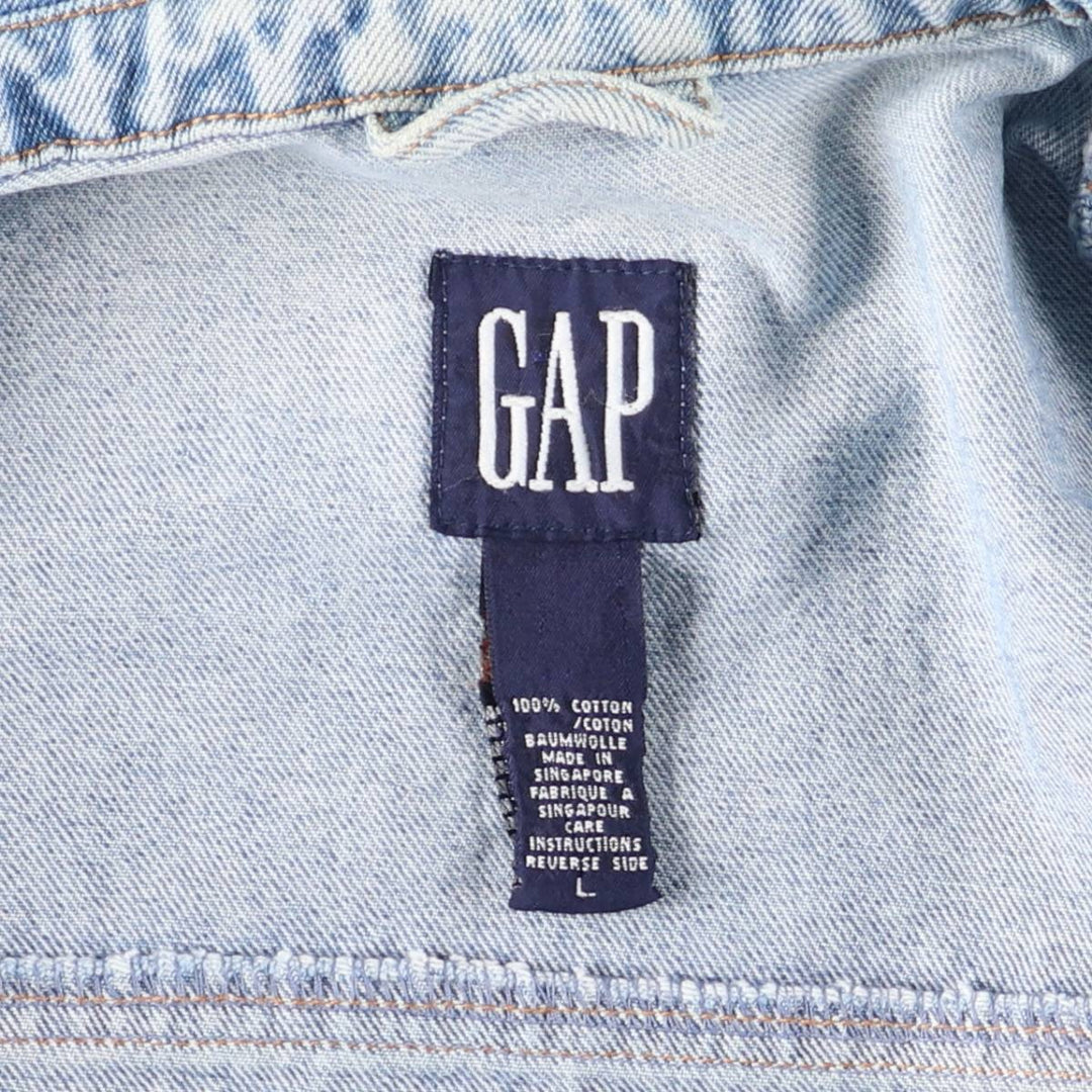 90'S GAP Vintage Denim Jacket, Men's Size L cotton blue type Vintage Second Hand