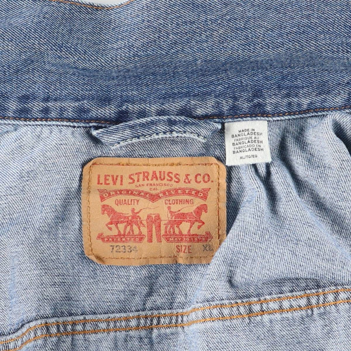 Levi's 72334 denim jacket, G-jacket, men's XL size unclear blue type Vintage Second Hand