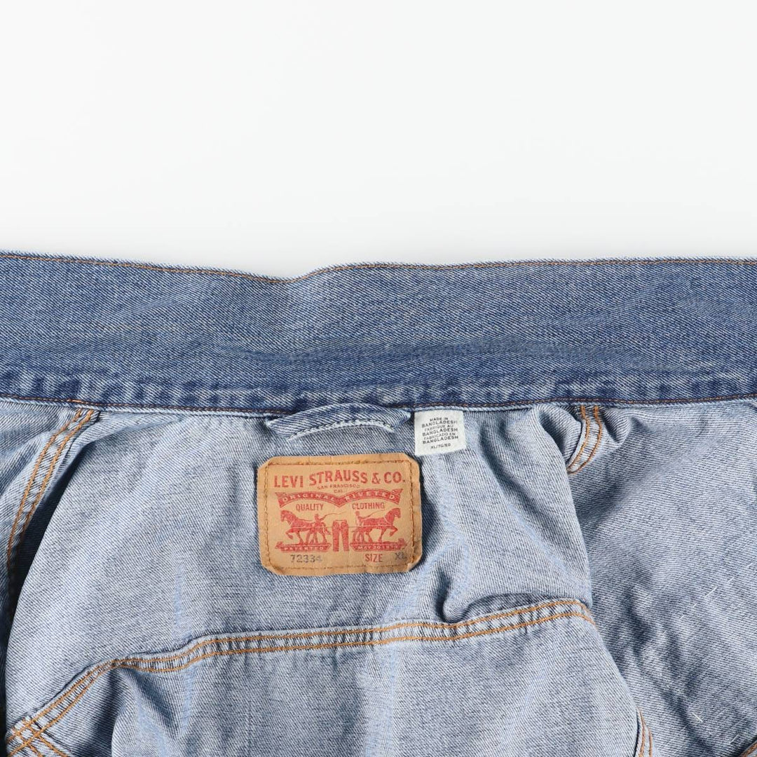 Levi's 72334 denim jacket, G-jacket, men's XL size unclear blue type Vintage Second Hand