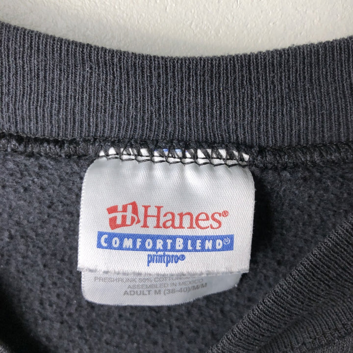 Vintage 90s-00'S Hanes college sweatshirt, size M, men's cotton Charcoal Vintage Second Hand