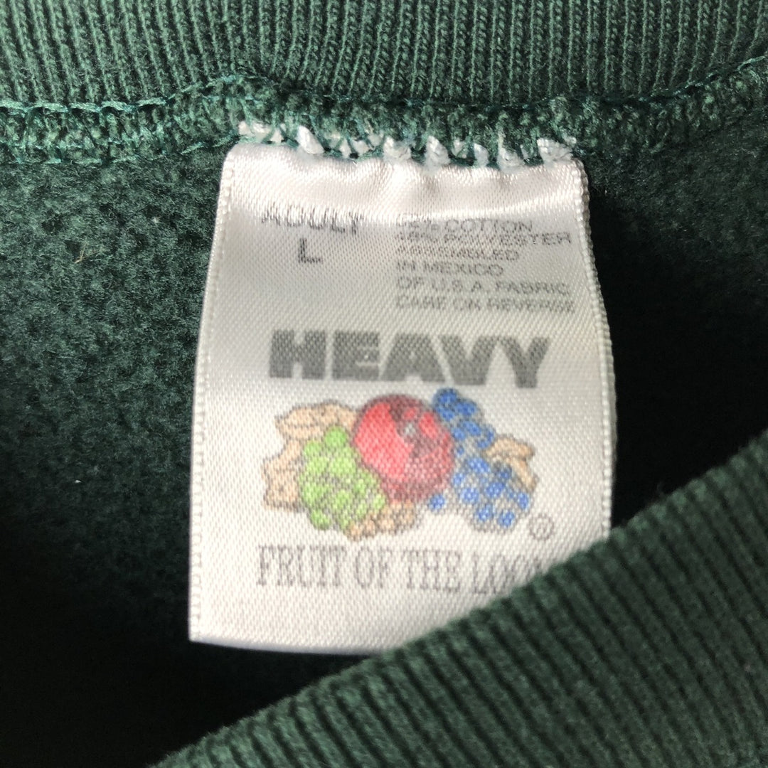 Fruit of the Loom Dog Print Animal Sweatshirt, Men's Size L cotton Green type dark green Vintage Second Hand