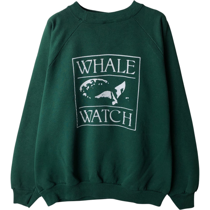 2000'S Hanes Advertising Sweatshirt, Men's Size L cotton green type Vintage Second Hand