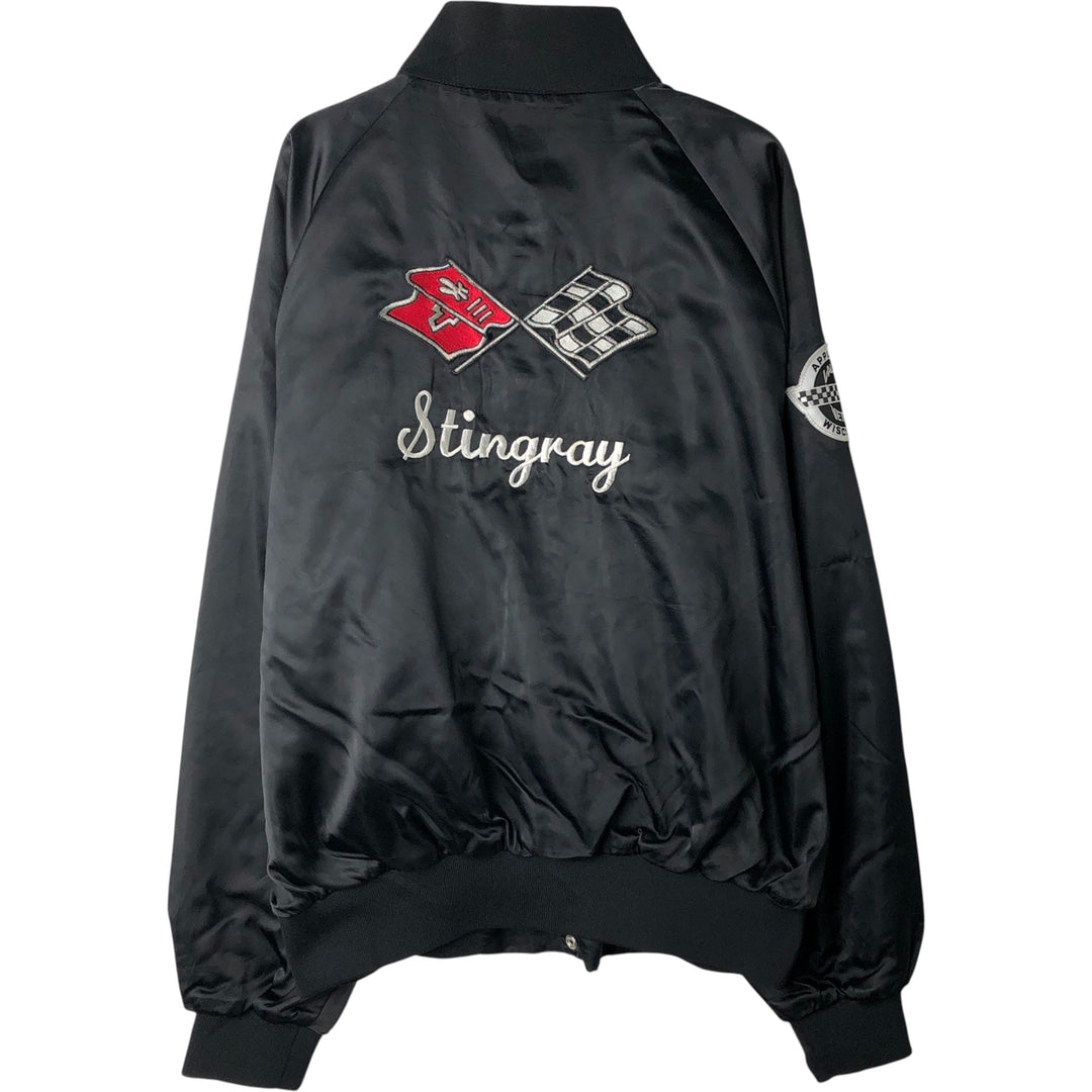 90'S Auburn Chevrolet Nylon Varsity Jacket, Men's Size L Nylon black type Vintage Second Hand