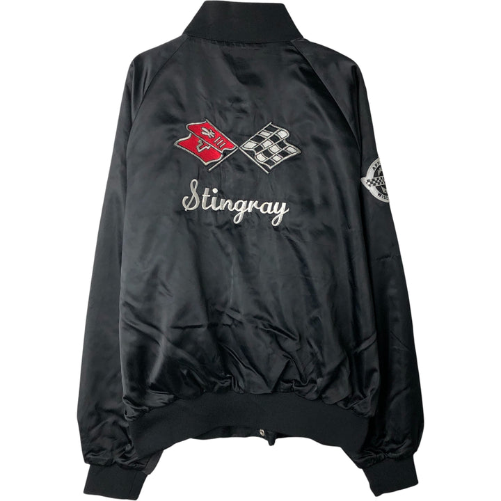 90'S Auburn Chevrolet Nylon Varsity Jacket, Men's Size L Nylon black type Vintage Second Hand