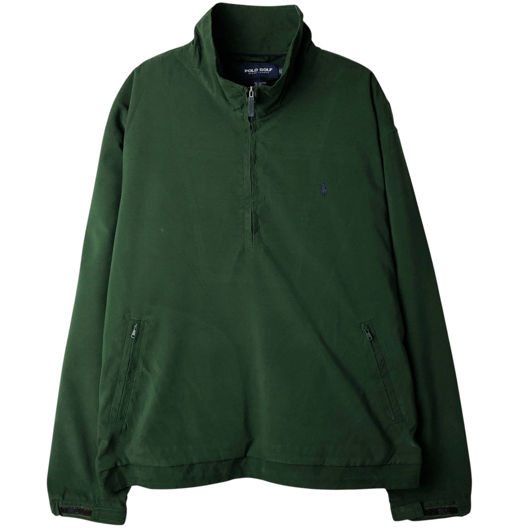 90s-00'S Ralph Lauren POLO GOLF windbreaker, men's size XL polyester Green type dark green Vintage Second Hand