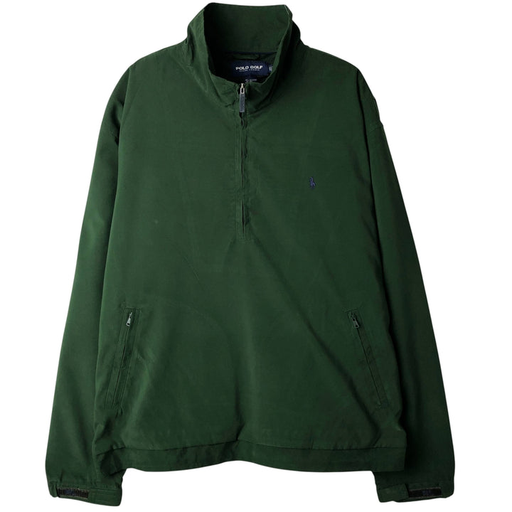 90s-00'S Ralph Lauren POLO GOLF windbreaker, men's size XL polyester Green type dark green Vintage Second Hand