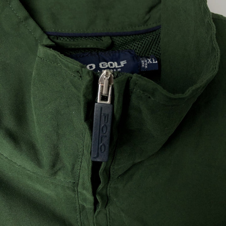 90s-00'S Ralph Lauren POLO GOLF windbreaker, men's size XL polyester Green type dark green Vintage Second Hand
