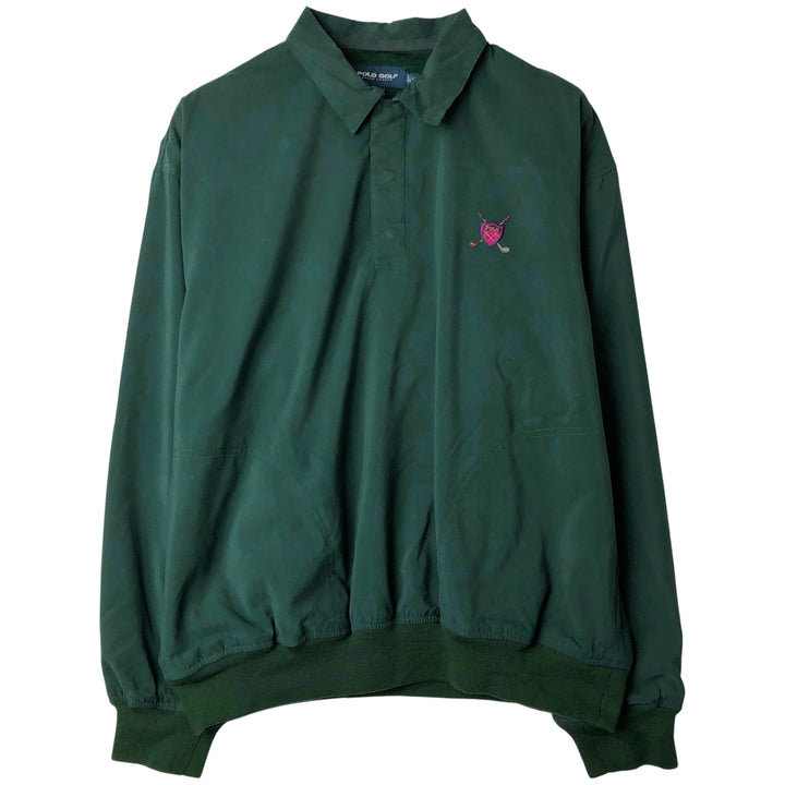 90s-00'S Ralph Lauren POLO GOLF Half-Snap Collar Warm-Up Pullover, Men's Size XL polyester green type Vintage Second Hand