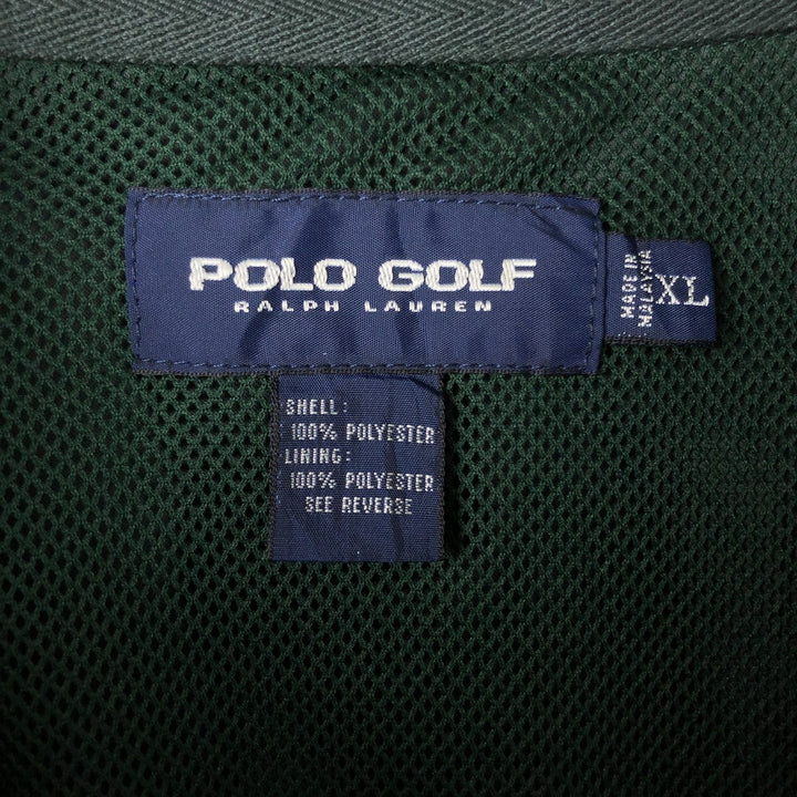 90s-00'S Ralph Lauren POLO GOLF Half-Snap Collar Warm-Up Pullover, Men's Size XL polyester green type Vintage Second Hand