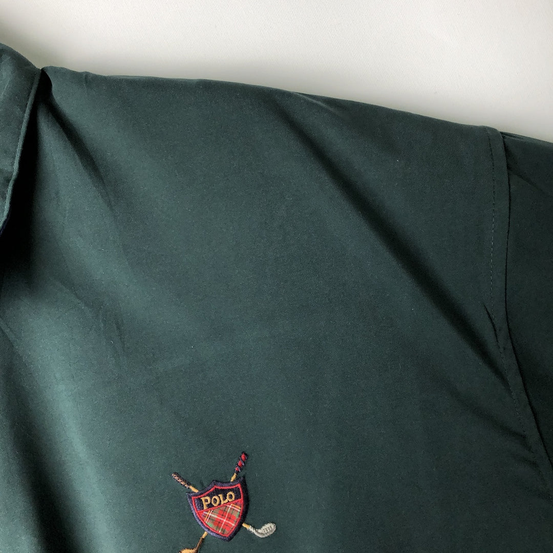 90s-00'S Ralph Lauren POLO GOLF Half-Snap Collar Warm-Up Pullover, Men's Size XL polyester green type Vintage Second Hand