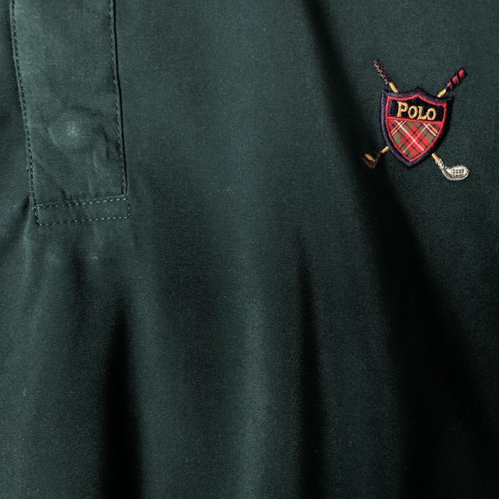 90s-00'S Ralph Lauren POLO GOLF Half-Snap Collar Warm-Up Pullover, Men's Size XL polyester green type Vintage Second Hand