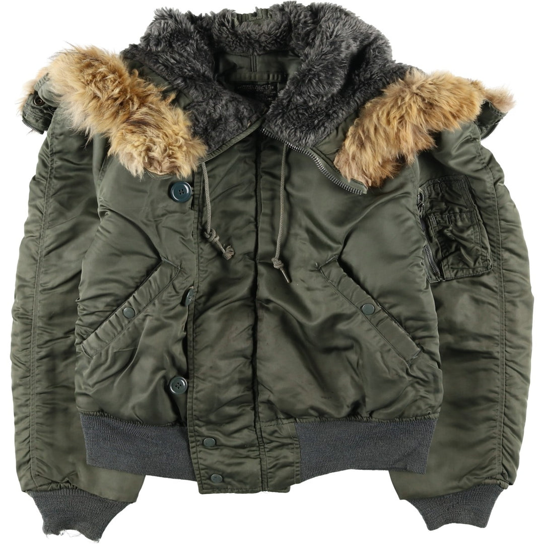 Special Price: Authentic 1960'S US Military Alpha N-2B Flight Jacket with Black Tag, Coyote Fur and Padded, Men's Size Medium others Khaki type Vintage Second Hand