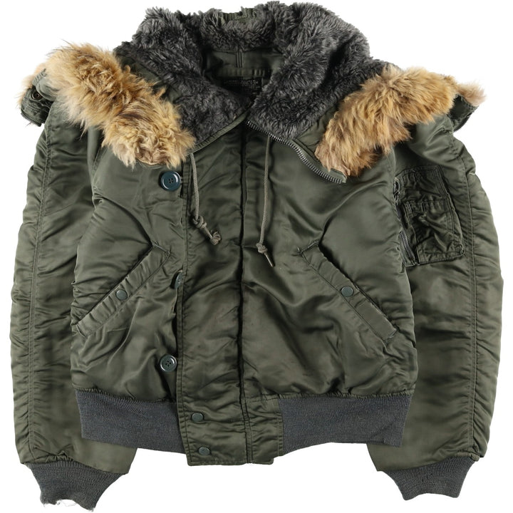 Special Price: Authentic 1960'S US Military Alpha N-2B Flight Jacket with Black Tag, Coyote Fur and Padded, Men's Size Medium others Khaki type Vintage Second Hand