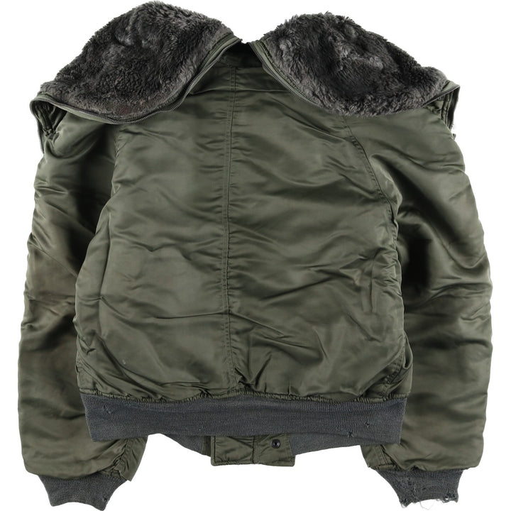 Special Price: Authentic 1960'S US Military Alpha N-2B Flight Jacket with Black Tag, Coyote Fur and Padded, Men's Size Medium others Khaki type Vintage Second Hand