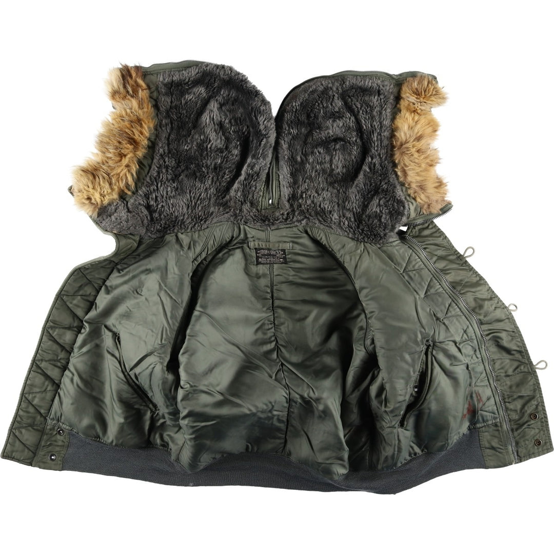 Special Price: Authentic 1960'S US Military Alpha N-2B Flight Jacket with Black Tag, Coyote Fur and Padded, Men's Size Medium others Khaki type Vintage Second Hand