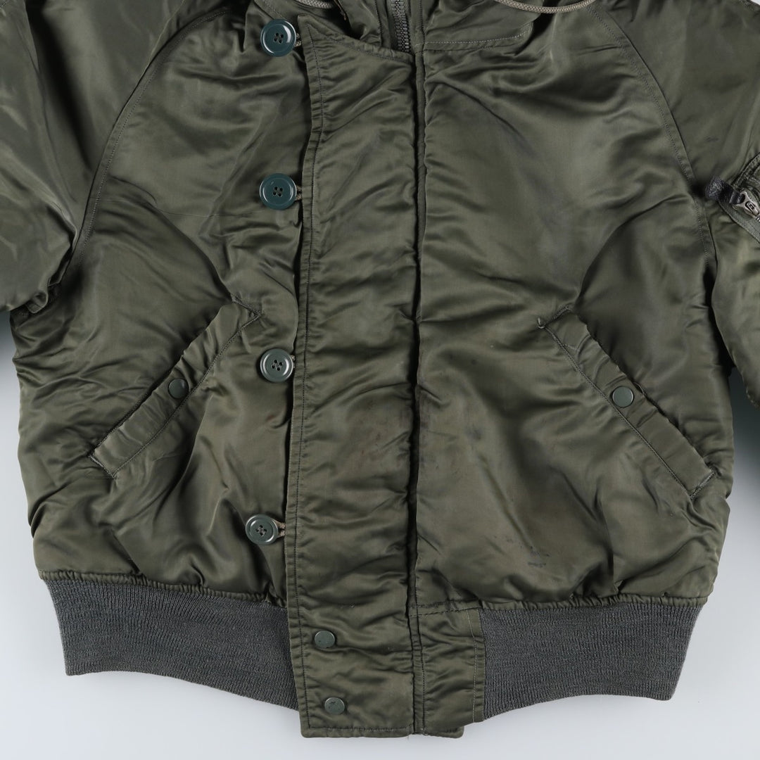 Special Price: Authentic 1960'S US Military Alpha N-2B Flight Jacket with Black Tag, Coyote Fur and Padded, Men's Size Medium others Khaki type Vintage Second Hand