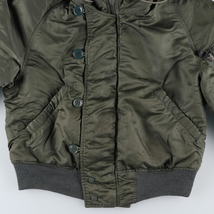 Special Price: Authentic 1960'S US Military Alpha N-2B Flight Jacket with Black Tag, Coyote Fur and Padded, Men's Size Medium others Khaki type Vintage Second Hand
