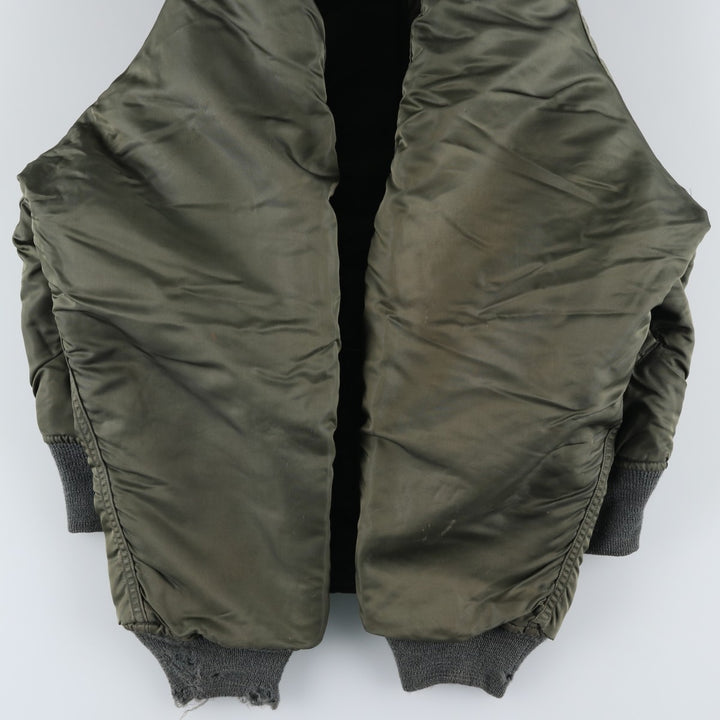 Special Price: Authentic 1960'S US Military Alpha N-2B Flight Jacket with Black Tag, Coyote Fur and Padded, Men's Size Medium others Khaki type Vintage Second Hand