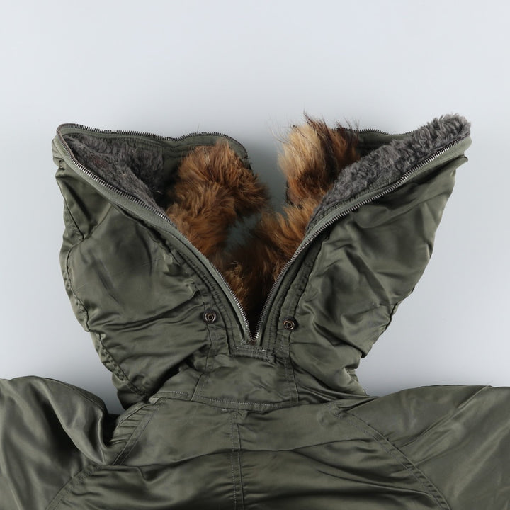 Special Price: Authentic 1960'S US Military Alpha N-2B Flight Jacket with Black Tag, Coyote Fur and Padded, Men's Size Medium others Khaki type Vintage Second Hand