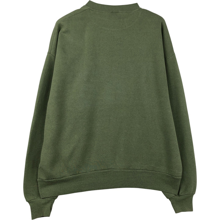 80s-90'S Jerzees Printed Sweatshirt, Made in USA, Men's Size XL cotton Khaki type Vintage Second Hand