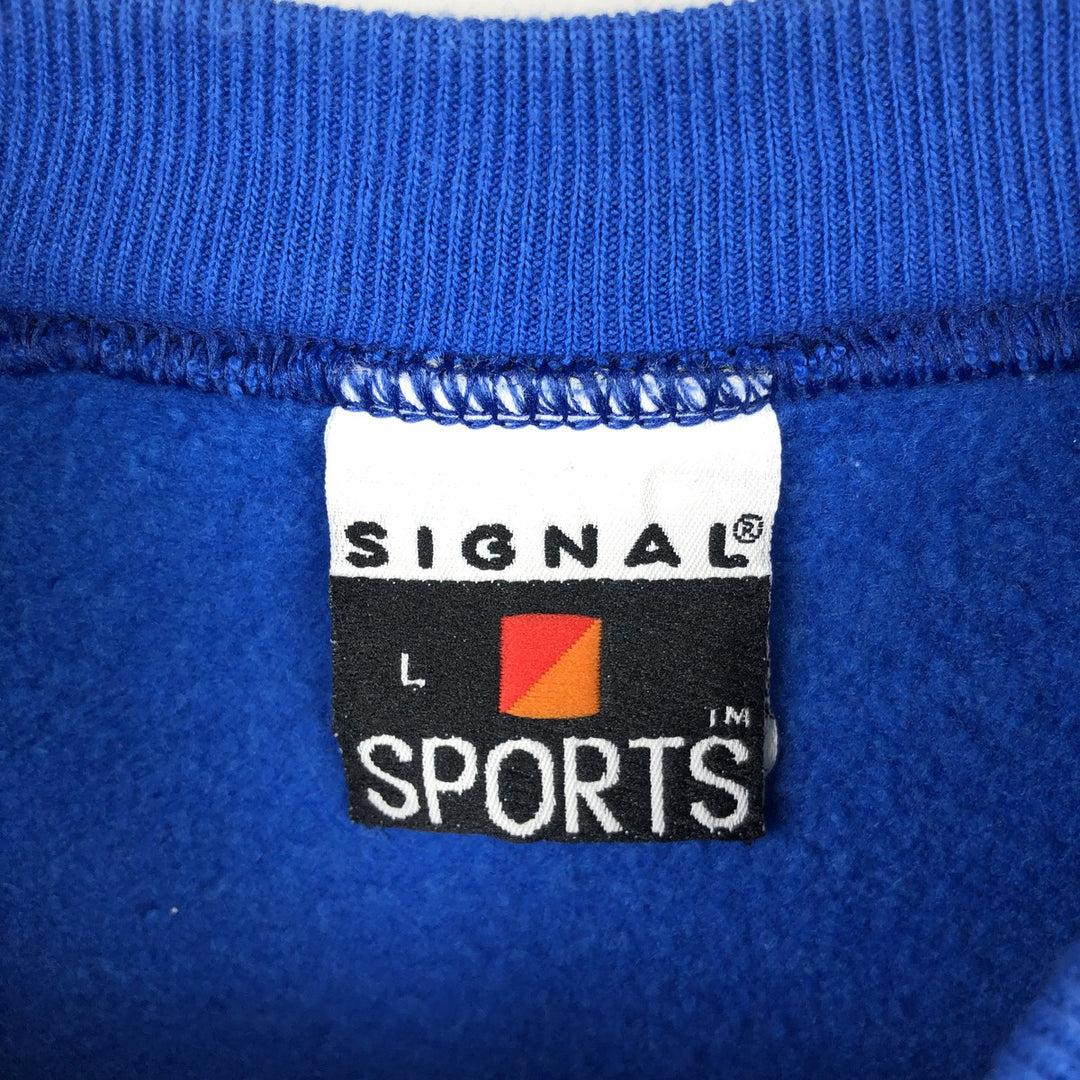 Vintage '90'S SIGNAL SPORTS printed sweatshirt, made in the USA, size L, men's cotton blue type Vintage Second Hand