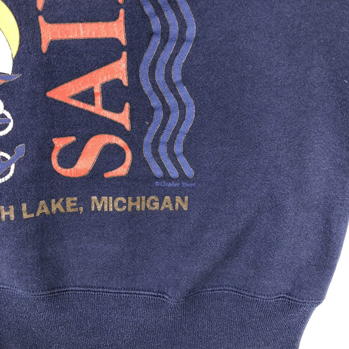Vintage 90'S Gopher Sport printed sweatshirt, made in the USA, size L, men's cotton navy blue type Vintage Second Hand
