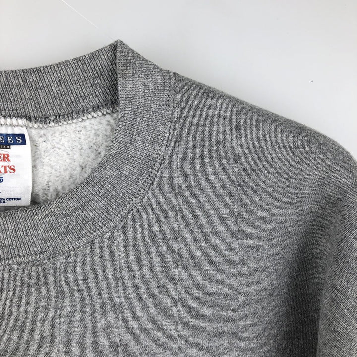 Vintage 90'S Jerzees Super Sweats printed sweatshirt, made in the USA, size L, men's polyester gray type Vintage Second Hand