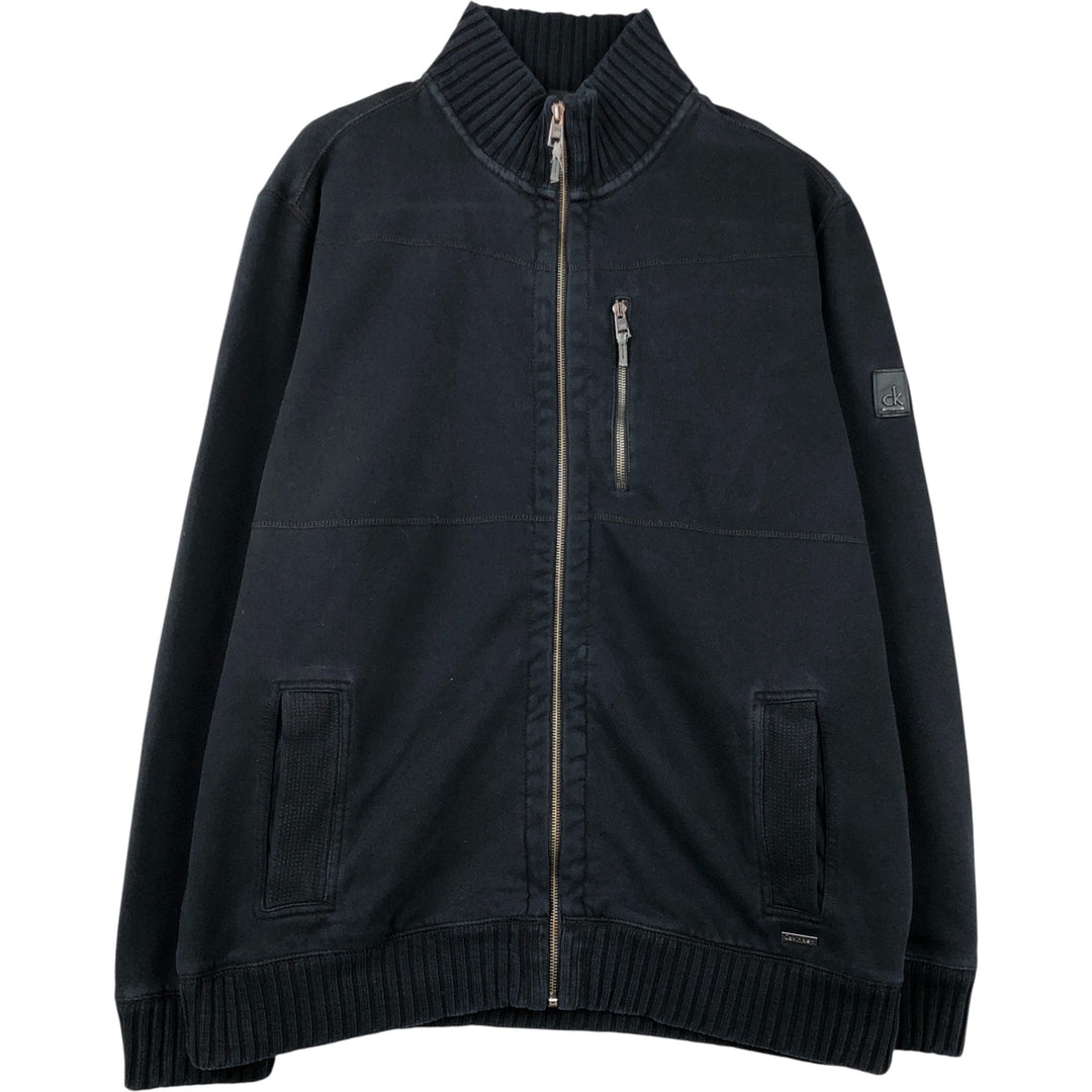 90s-00'S Vintage Calvin Klein Full-Zip Sweatshirt, Men's Size XL cotton navy blue type Vintage Second Hand
