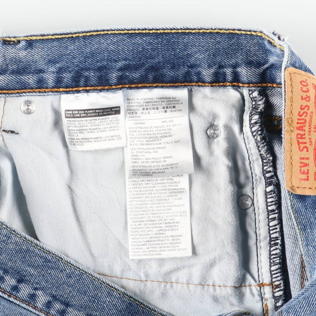 Levi's 505 tapered denim pants for men, size w37 cotton blue type Vintage Second Hand