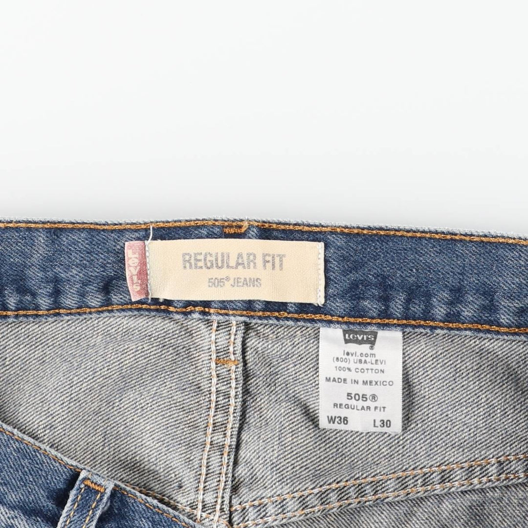 Levi's 505 REGULAR FIT tapered denim pants for men, size w36 cotton blue type Vintage Second Hand