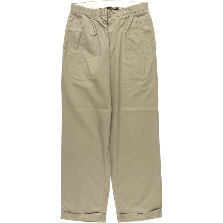 Ralph Lauren POLO by Ralph Lauren ANDREW PANT Two-pleat chino pants for men, equivalent to W31 cotton Khaki type Vintage Second Hand