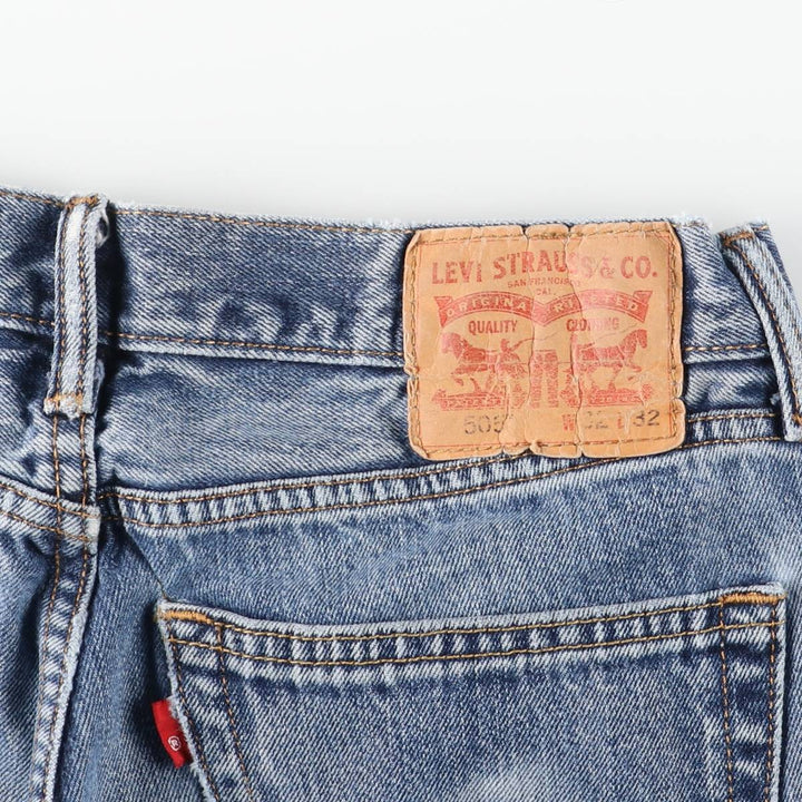 Levi's 505 tapered denim pants for men, equivalent to w32 cotton blue type Vintage Second Hand