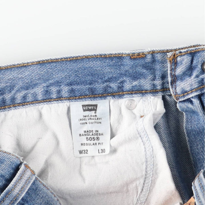 Levi's 505 REGULAR FIT tapered denim pants for men, size w32 cotton blue type Vintage Second Hand