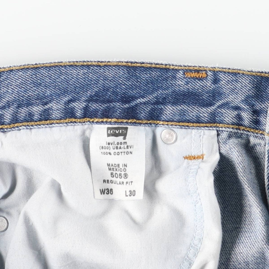 Levi's 505 REGULAR FIT tapered denim pants for men, size w36 cotton blue type Vintage Second Hand