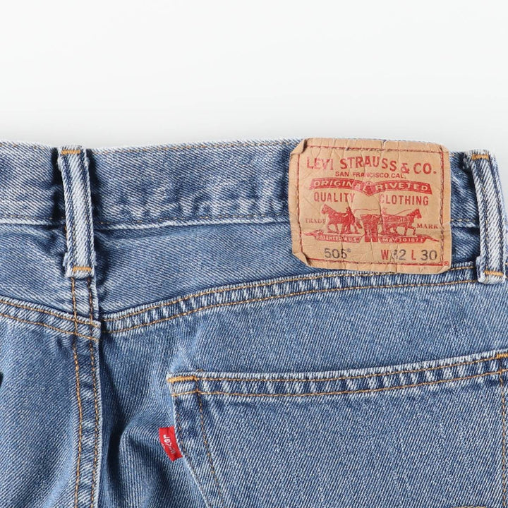 Levi's 505 STRAIGHT FIT tapered denim pants for men, size w34 cotton blue type Vintage Second Hand