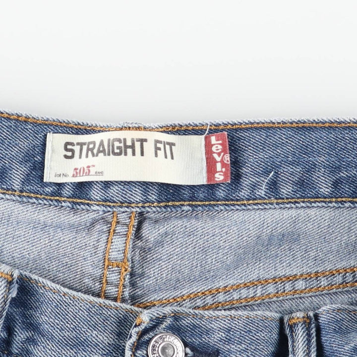 Levi's 505 STRAIGHT FIT tapered denim pants for men, size w34 cotton blue type Vintage Second Hand